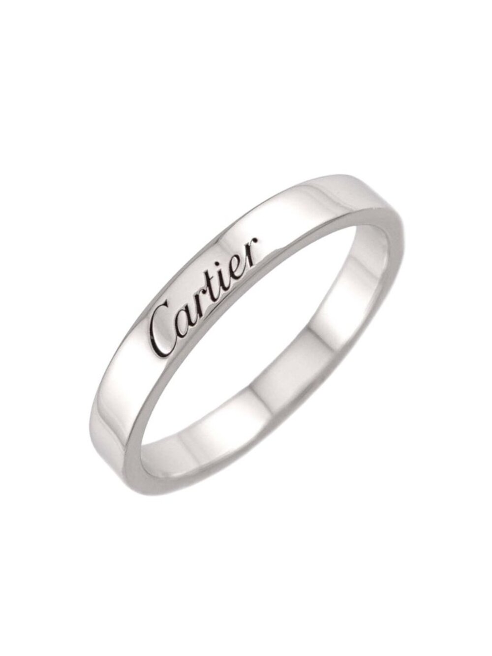 Cartier C de Cartier 56 Ring Platinum Engraved